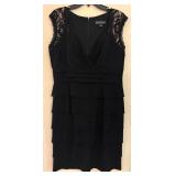 MB - Jessica Howard Black Lace Tiered Cocktail Dress Size 14