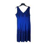 LL - City Chic Blue Lace-Overlay Dress - Sleeveless V-Neck - Size 14