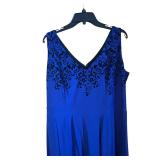 LL - City Chic Blue Lace-Overlay Dress - Sleeveless V-Neck - Size 14