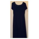 Maggy London Black Velvet Dress with Ribbon Detail Size 12