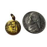 Vintage 18K Gold Virgin Mary Pendant