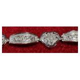 Affinity Diamonds 14K White Gold Heart Bracelet