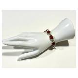 Bracelet - Sterling Silver Carnelian Agate, 7.5 Inches
