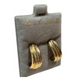 Pair of 10K Gold Diamond-Accent Earrings