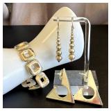 Sterling Silver Bracelet & 2 Pairs of Earrings Set