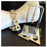 Sterling Silver Bracelet & 2 Pairs of Earrings Set