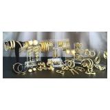 Gold-Tone Jewelry Collection - 39 Pairs Post-Back Earrings, Bangles & More Accessories