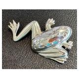 Sterling Silver Good Luck Frog Pin/Brooch