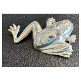 Sterling Silver Good Luck Frog Pin/Brooch