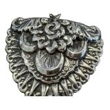 Sterling Silver Vintage Heart Earrings - Intricate Filigree