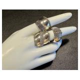 Sterling Silver Cannetille Wirework Rings - Set of 3, Mid-Century, Size 9.5
