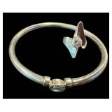 Sterling Silver Topaz Bracelet 2.5in & CZ Ring Size 7 (2-Piece Set)