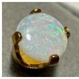 14K Gold Opal Stud Earrings - Pair