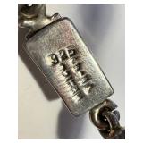 Sterling Silver Leather Bracelet with Hammered Beads & Sterling Hoop Earrings