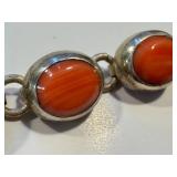 Sterling Silver Coral Bracelet 7.75 in