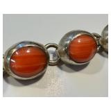 Sterling Silver Coral Bracelet 7.75 in