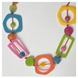 Necklace - Multicolor Resin Geometric Beads