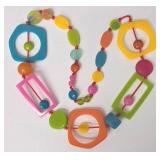 Necklace - Multicolor Resin Geometric Beads