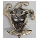 De Coranto Mask Brooches - Lot of 5 - White, Jester & Female Masks - Made in Italy