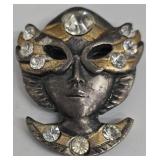 De Coranto Mask Brooches - Lot of 5 - White, Jester & Female Masks - Made in Italy