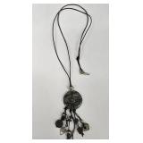 Macrame Necklace Set - Moss Agate 24 in - Jasper & Tiger Eye 21 in - Leather Pendant  (Lot of 3)