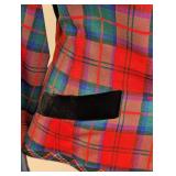 Yves Saint Laurent Rive Gauche Velvet Bow Tartan Jacket - Size 38 - Vintage
