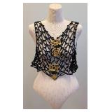 Christian Lacroix Vintage Crochet Vest - Gold-Tone Charms