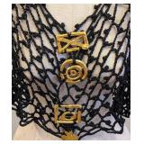 Christian Lacroix Vintage Crochet Vest - Gold-Tone Charms