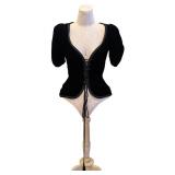 Yves Saint Laurent Velvet Lace-Up Top - Gipsy Bodice, Size 38, Made in France, 1977