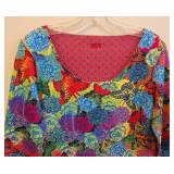 Animapop Reversible Neoprene Shift Dress - Multicolor Floral & Butterfly Print