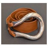 Vintage Tiffany & Co. Leather Belt & Sterling Silver Horse Buckle by Elsa Peretti