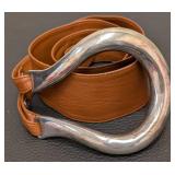 Vintage Tiffany & Co. Leather Belt & Sterling Silver Horse Buckle by Elsa Peretti