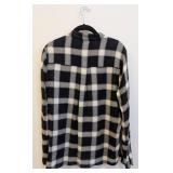 Derek Lam 10 Crosby Plaid Wool/Viscose Blouse - Size 8