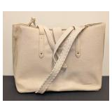 Citi Collective Vegan Leather Tote Bag - Ivory Pebbled Leather
