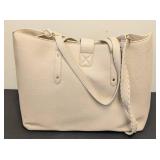 Citi Collective Vegan Leather Tote Bag - Ivory Pebbled Leather