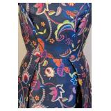 Ted Baker Fluxam Folk and Foilage Navy and Floral Fit and FlareDress - Size 2