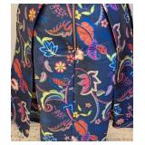 Ted Baker Fluxam Folk and Foilage Navy and Floral Fit and FlareDress - Size 2