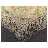 Antique Beaded Mesh Purse Gold-Tone Frame & Chain