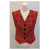 Yves Saint Laurent Vintage Tartan Wool Vest - Size 38, Made in France