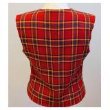 Yves Saint Laurent Vintage Tartan Wool Vest - Size 38, Made in France
