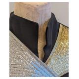 Geoffrey Beene Vintage Navy Dress - Size 8 with Metallic Cross-Front Panels