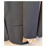 Vintage Christian Dior Skirt Suit - Navy with Peach Satin Lapels, Size 4