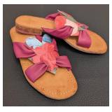 John Fluevog Flat Slide Sandals - Floral Bow, Size 7.5 (Lot of 2)