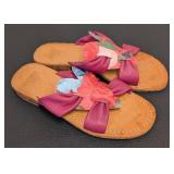 John Fluevog Flat Slide Sandals - Floral Bow, Size 7.5 (Lot of 2)