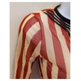 Vintage Jean Paul Gaultier Mesh Top - Striped Sheer Knit - Size M