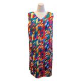 Animapop Reversible Neoprene Shift Dress - Multicolor Diagonal Stripe Print