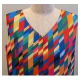 Animapop Reversible Neoprene Shift Dress - Multicolor Diagonal Stripe Print