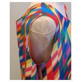 Animapop Reversible Neoprene Shift Dress - Multicolor Diagonal Stripe Print