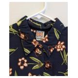 Oilily Floral Blouse - Navy with Pink/Brown Flowers - 36/Medium - 100% Viscose - Made in Portugal