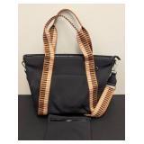 Citi Collective Neoprene Tote Bag , Black with Tan Straps